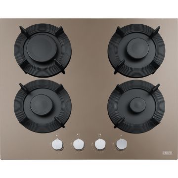 Plita gaz incorporabila Franke Maris Free by Dror FHMF 604 4G C cu 4 arzatoare  60x51cm  gratare fonta  Oyster