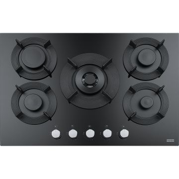 Plita gaz incorporabila Franke Maris Free by Dror FHMF 755 4G DC C cu 5 arzatoare  75x51cm  gratare fonta  Nero