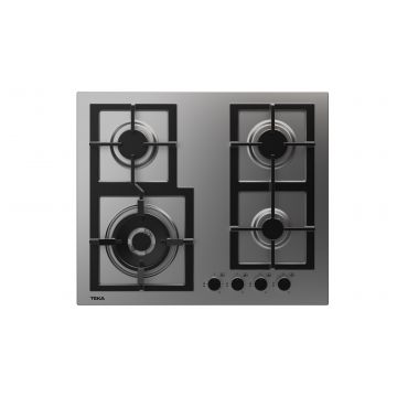 Plita gaz incorporabila Teka EFX 60.1 4G AI AL DR CI cu 4 arzatoare 60 cm  butoane frontale metalice  gratare fonta  inox