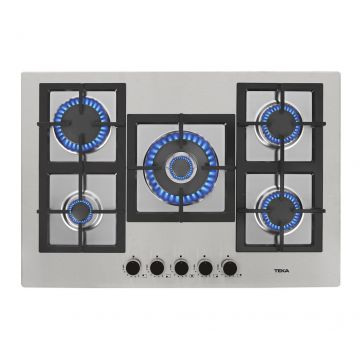 Plita gaz incorporabila Teka EFX 70.1 5G AI AL DR CI cu 5 arzatoare  75 cm  butoane frontale metalice  gratare fonta  inox