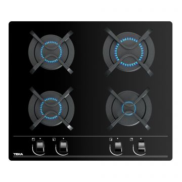 Plita gaz incorporabila Teka GBC 64000 KBN 60 cm  4 arzatoare  gratare fonta  cristal negru