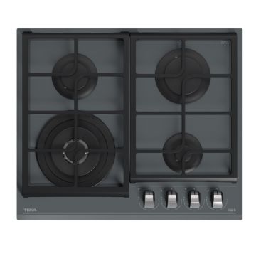 Plita gaz incorporabila Teka GZC 64320 cu 4 arzatoare  60cm  gratare fonta  Cristal Stone Grey