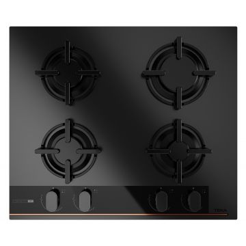 Plita gaz incorporabila Teka Infinity G1 GBC 64-G1 GBC BM  4 arzatoare  60 cm  gratare fonta  cristal negru
