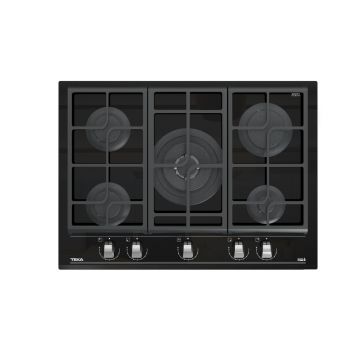 Plita gaz incorporabila Teka Maestro GZC 75330 cu 5 arzatoare  70cm  gratare fonta  ExactFlame  suprafata vitroceramica  Cristal Negru