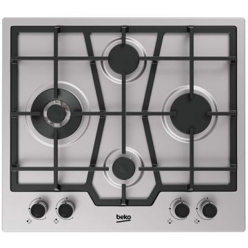 Plita incorporabila Beko HIAW642210X, 4 arzatoare, Arzator Wok, Culoare inox