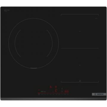 Plita incorporabila Bosch PVJ631HC1E, Inductie, 3 zone de gatit, Smart Hood Connect, Combi Zone, PerfectFry Plus , 60 cm (Negru)