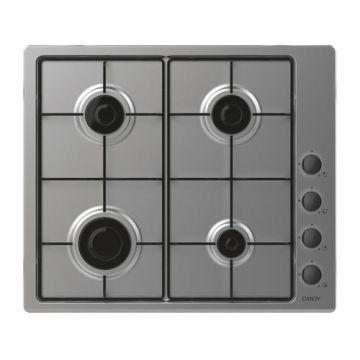 Plita incorporabila CANDY CHW6LBX/4U2, Gaz, 4 arzatoare, 7200 W (Argintiu)