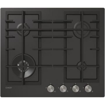 Plita incorporabila Candy CVFG6BF4PX, Gaz, 4 zone de gatire, Siguranta, 60 cm (Negru)