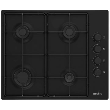 Plita incorporabila cu gaz Arctic ARAGN64124SB, 4 arzatoare, Safety Plus, 7.9 kW, Negru