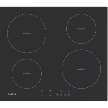 Plita Incorporabila cu Inductie PSI-64BMG10 4 Zone de Gatit Panou Touch Control 9 Trepte de Putere Timer 60CM Negru