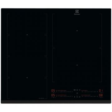 Plita incorporabila Electrolux EIV64453, Inductie, 4 zone de gatit, Booster, Control touch, Timer, Conectivitate hota, 60 cm (Negru)