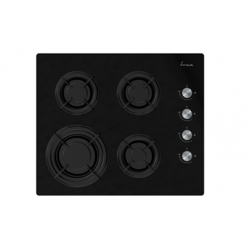 Plita incorporabila FRAM FBH-M4IRF-GBK, Gaz, 4 arzatoare, Aprindere electrica, Gratar fonta (Negru)