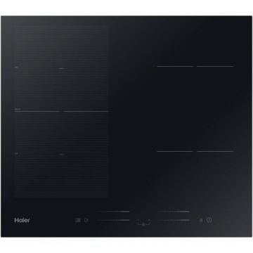 Plita incorporabila Haier HAFRSJ64MC, Inductie, 4 zone, conectivitate WiFi/ hOn app, Cook with me, Multizone cu VaryCook, Boost, multislider Touch Control, 60 cm (Negru)
