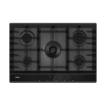 Plita incorporabila Haier HAHG7W5TEB, Gaz, 5 arzatoare, Wok, 12150 W, Inox (Negru)