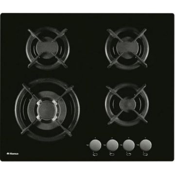 Plita incorporabila HANSA BHGI63112035, Gaz, 4 arzatoare, 60 cm, Neagra