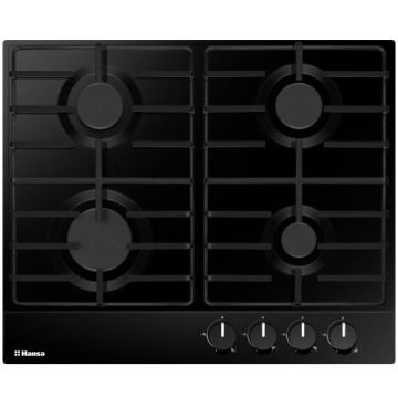 Plita incorporabila Hansa BHGS650103, Gaz, 4 Arzatoare, Aprindere electrica, 59 cm (Negru)