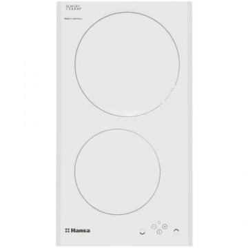 Plita incorporabila Hansa BHIW38377, Inductie, 2 zone gatire, Control touch, Heat Control, Booster, Temporizator, 30 cm (Alb)