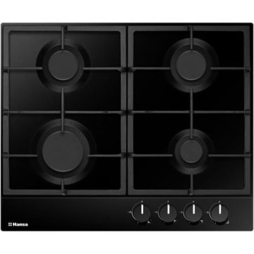 Plita incorporabila Hansa Integra BHGS630502, Gaz, 4 Arzatoare, Aprindere electrica (Negru)