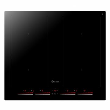 Plita incorporabila STARCREST SIH-60P4-BR, Inductie, 4 Zone de gatit, Slider Touch Control, Booster, Functie Bridge, Timer, Sticla Neagra