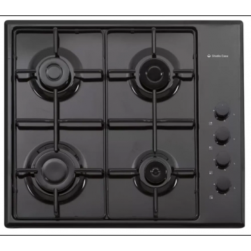 Plita incorporabila Studio Casa PG660ISEOBLK, Gaz, 4 arzatoare, Email lucios, Aprindere electrica (Negru)