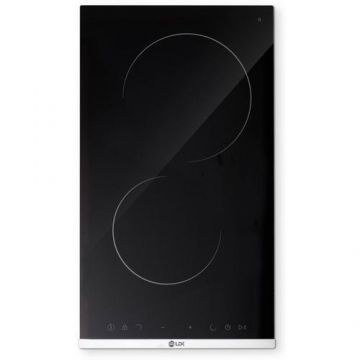 Plita incorporabila vitroceramica LDK 2VBK, 2 zone de gatit, Control Touch, Timer, Blocare acces (Negru)