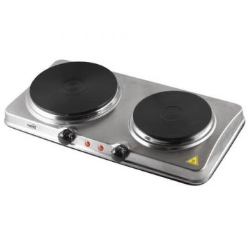 Plita portabila dubla, Otel inoxidabil, 1500 W + 1000 W (Argintiu)