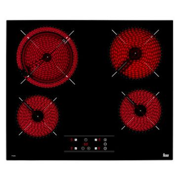 Plita vitroceramica incorporabila Teka TT 6420 cu 4 zone  60 cm  rama metalica slim  negru