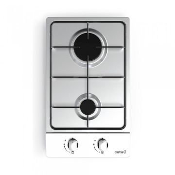 Cata Plita Cata GI 3002 X, Gaz, 2 zone de gatit, Butoane rotative, Otel inoxidabil