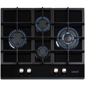 Cata Plita incorporabila Cata LCI 6031 BK, Gaz, 4 arzatoare, 64 cm, Wok, Neagra