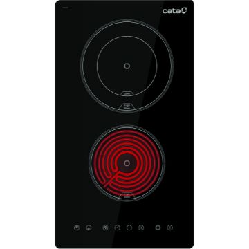 Cata Plita vitroceramica incorporabila Cata TD 3002 BK, 2 zone de gatit,3 cm, Touch control Negru
