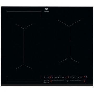 Electrolux Plita incorporabila Electrolux EIV63443, Inductie, 4 zone de gatit flexibile, Control touch prin culisare, Functie punte, Booster, Timer electronic, Functie pauza, Conectivitate hota, Blocare de siguranta pentru copii, Semnal acustic, Negru