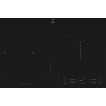 Electrolux Plita incorporata cu inductie Electrolux EIS87453IZ, SenseBoil&Fry, functie Bridge, Hob2Hood, 80 cm, Negru
