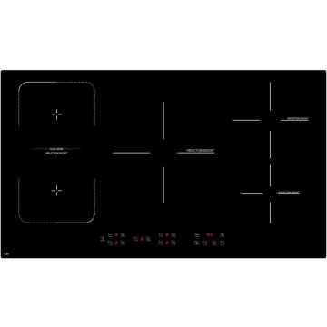 LIN Plita inductie LIN LI-B57235, incorporabila, 5 zone de gatit, 7200 W, latime 90 cm, Negru