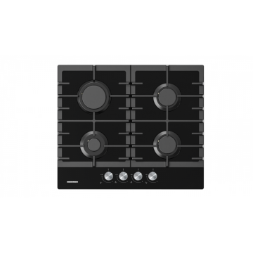 Plita Gaz HBH-M421IRFGBK Incorporabila 4 Arzatoare Aprindere Electrica Sticla Negru