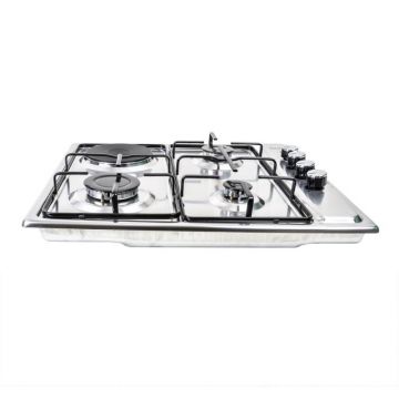 Plita Incorporabila cu Aprindere Electrica, GPL/GN, Inox, 3 Arzatoare + 1 Electric de 1000W