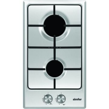 Simfer Plita pe gaz incorporabila Simfer H3.200.VGRIM, 2 arzatoare, 30 cm, Inox